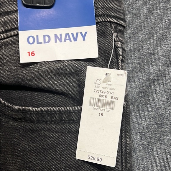 🔥3/$30🔥 NWT - Old Navy Original Taper Jeans for Boys, Coal - Size 16 - Picture 10 of 10